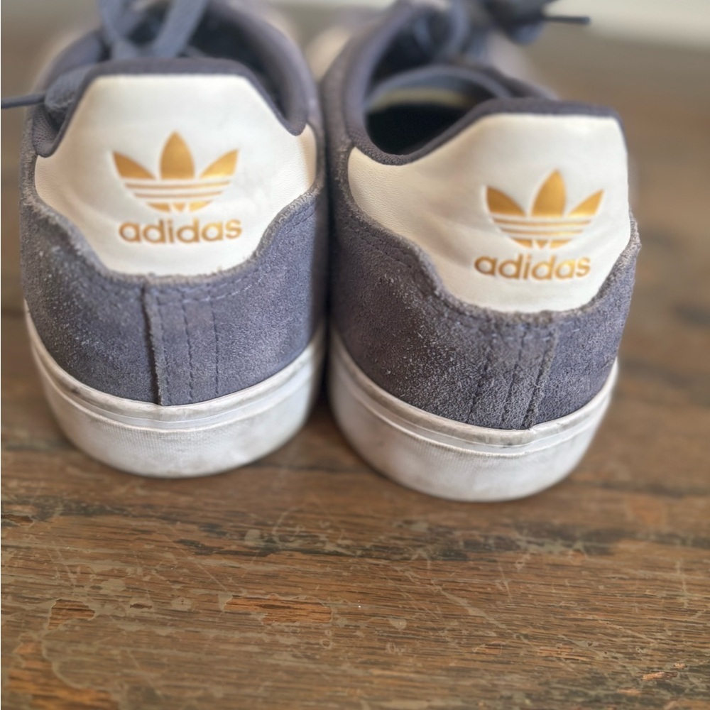 Adidas Men's Gray Blue and White Campus Sneakers Size 10.5 - Picture 5 of 7